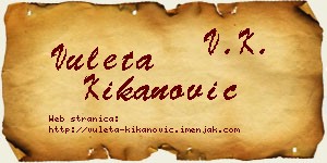 Vuleta Kikanović vizit kartica